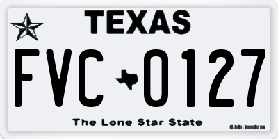 TX license plate FVC0127