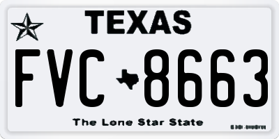 TX license plate FVC8663