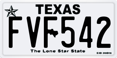 TX license plate FVF542