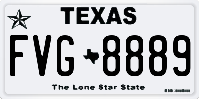 TX license plate FVG8889