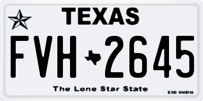 TX license plate FVH2645