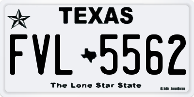 TX license plate FVL5562