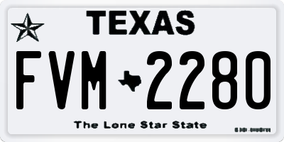 TX license plate FVM2280