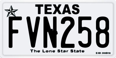 TX license plate FVN258