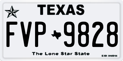 TX license plate FVP9828