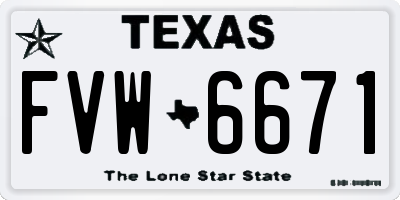 TX license plate FVW6671