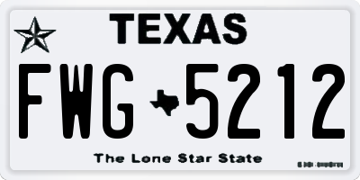 TX license plate FWG5212