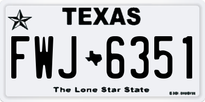 TX license plate FWJ6351