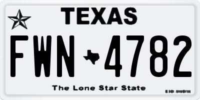 TX license plate FWN4782