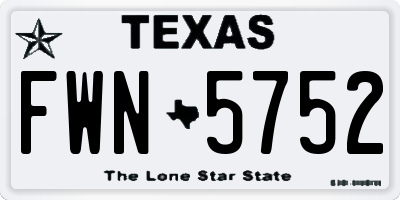 TX license plate FWN5752