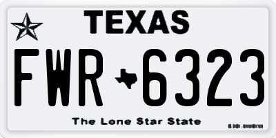 TX license plate FWR6323
