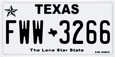 TX license plate FWW3266