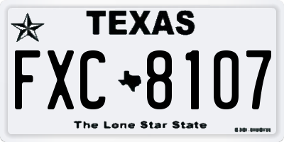 TX license plate FXC8107