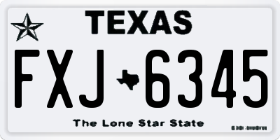 TX license plate FXJ6345