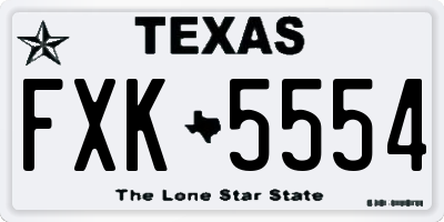 TX license plate FXK5554