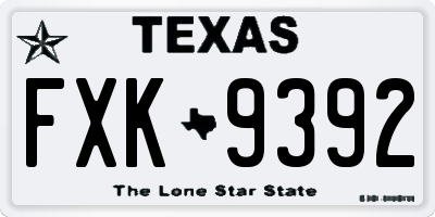 TX license plate FXK9392