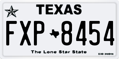 TX license plate FXP8454