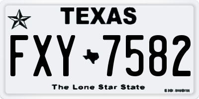 TX license plate FXY7582