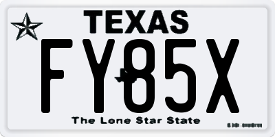 TX license plate FY85X