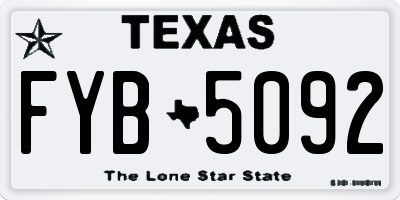 TX license plate FYB5092