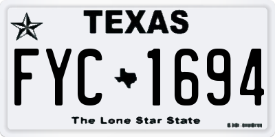 TX license plate FYC1694