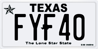 TX license plate FYF40