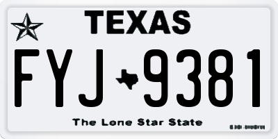 TX license plate FYJ9381