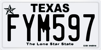 TX license plate FYM597