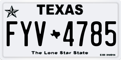 TX license plate FYV4785