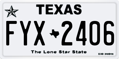 TX license plate FYX2406