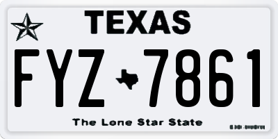 TX license plate FYZ7861