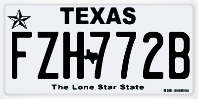 TX license plate FZH772B