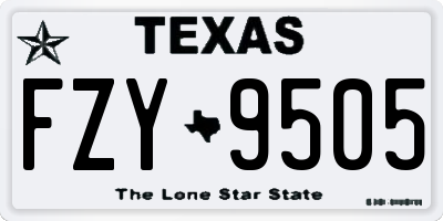 TX license plate FZY9505