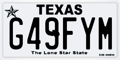 TX license plate G49FYM