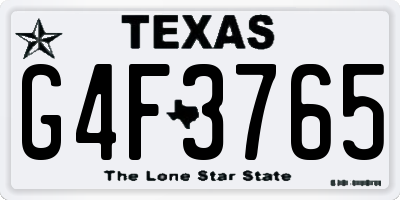 TX license plate G4F3765