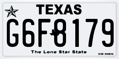 TX license plate G6F8179