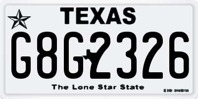 TX license plate G8G2326