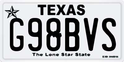 TX license plate G98BVS