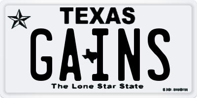 TX license plate GAINS