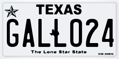 TX license plate GALLO24