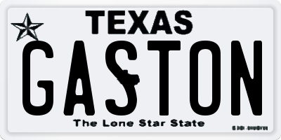 TX license plate GASTON