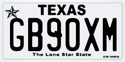 TX license plate GB90XM