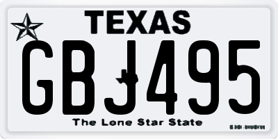 TX license plate GBJ495