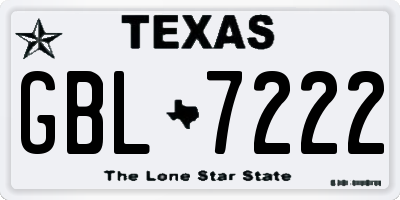 TX license plate GBL7222