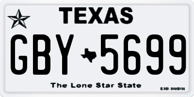 TX license plate GBY5699