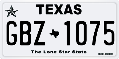 TX license plate GBZ1075