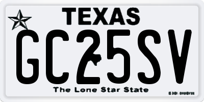 TX license plate GC25SV