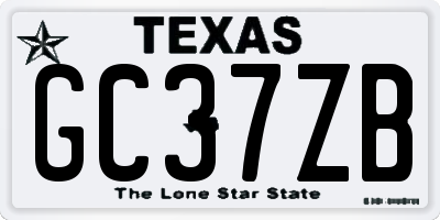 TX license plate GC37ZB