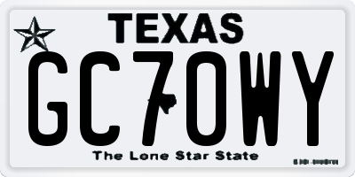 TX license plate GC70WY