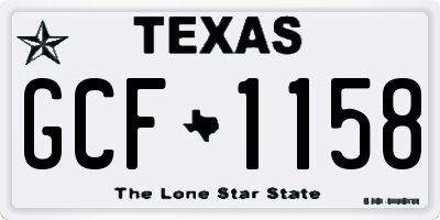 TX license plate GCF1158